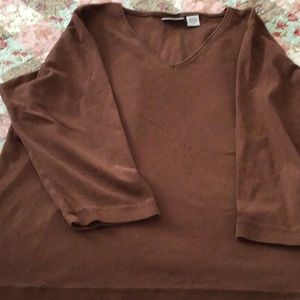 Chico’s Brown Long Sleeve Pullover Shirt